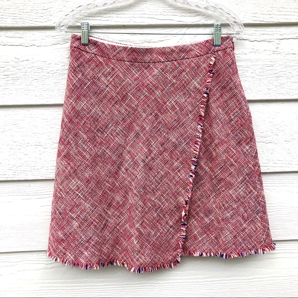 Banana Republic Skirt Plaid With Fringe Size 4 NWT